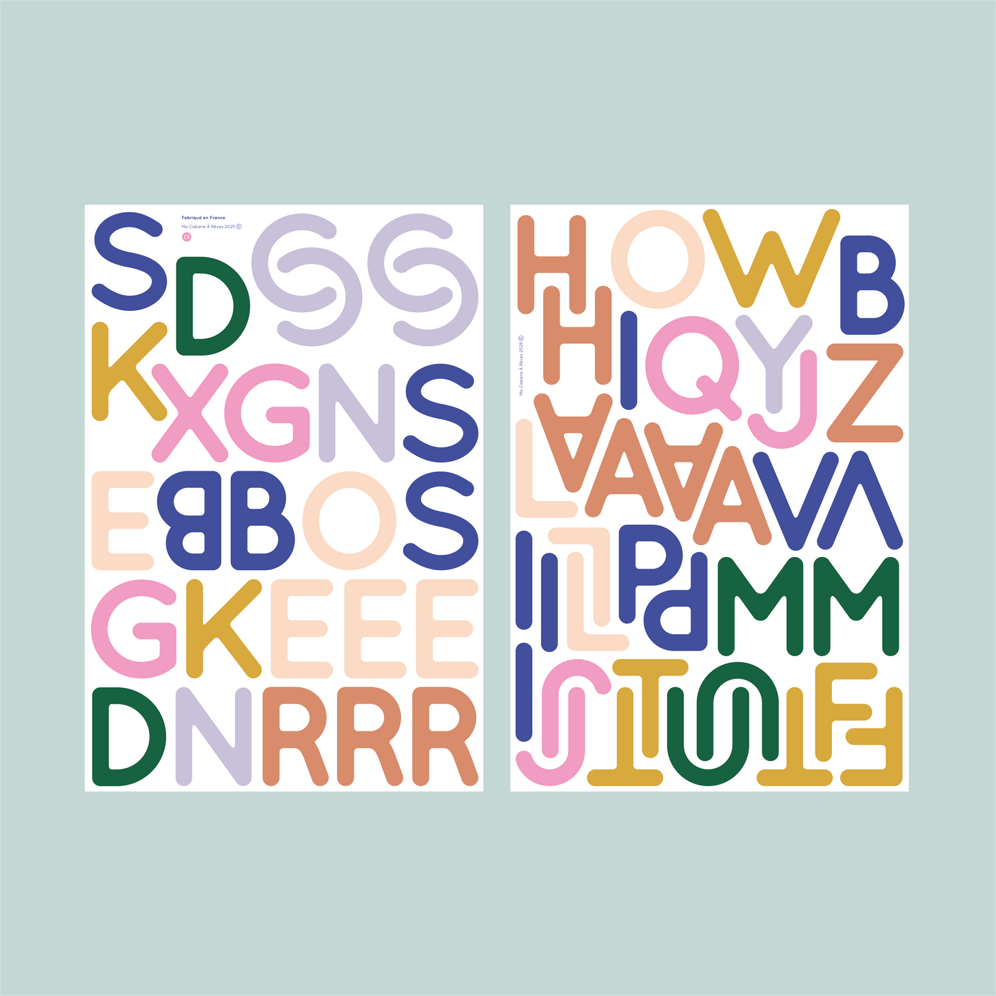 61 lettres magnétiques - apprentissage maternelle - petite section