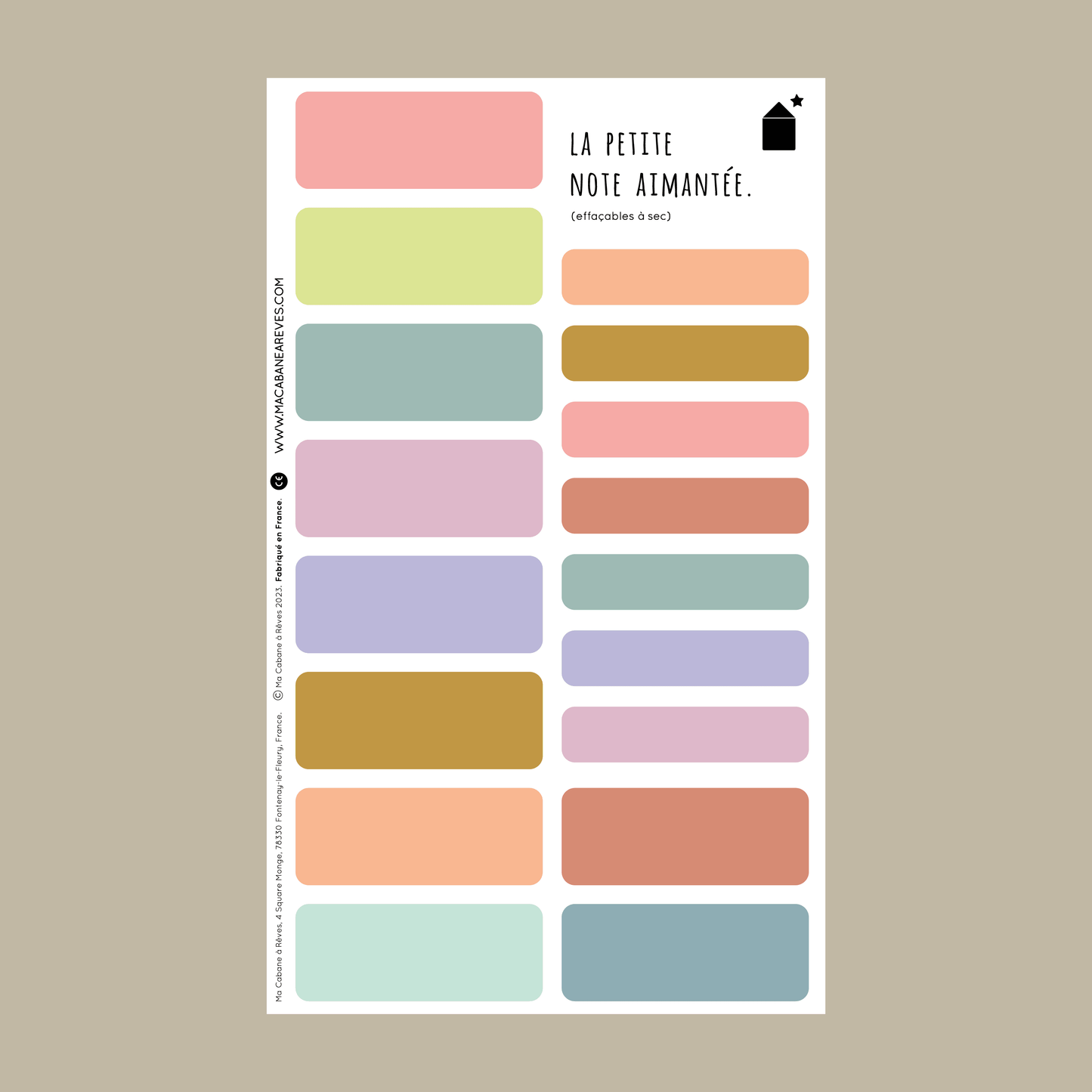 Notes mémo magnétiques - RAINBOW - Ma Cabane à Rêves