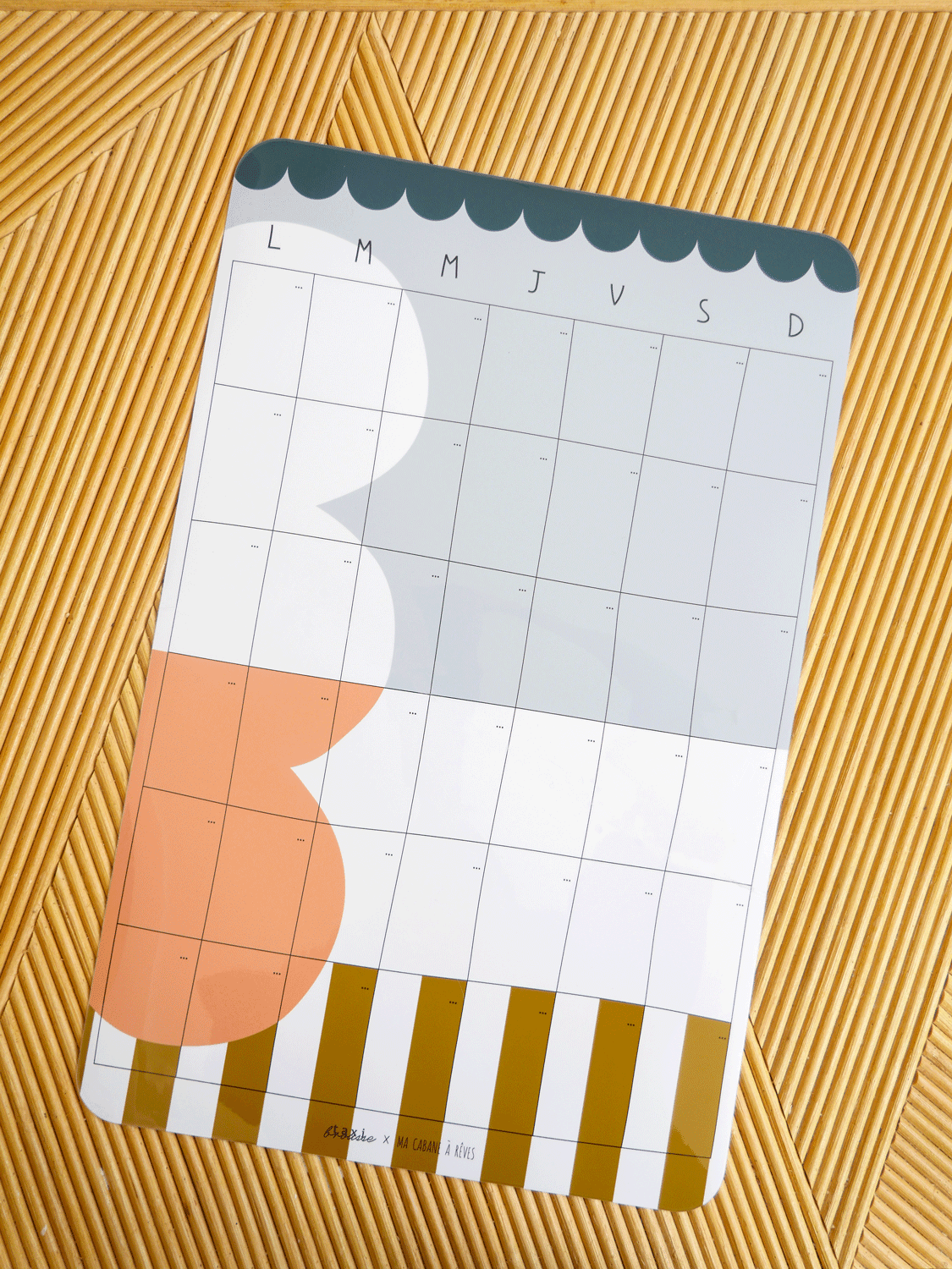 Calendrier mensuel magnétique Taxi Brousse Chic