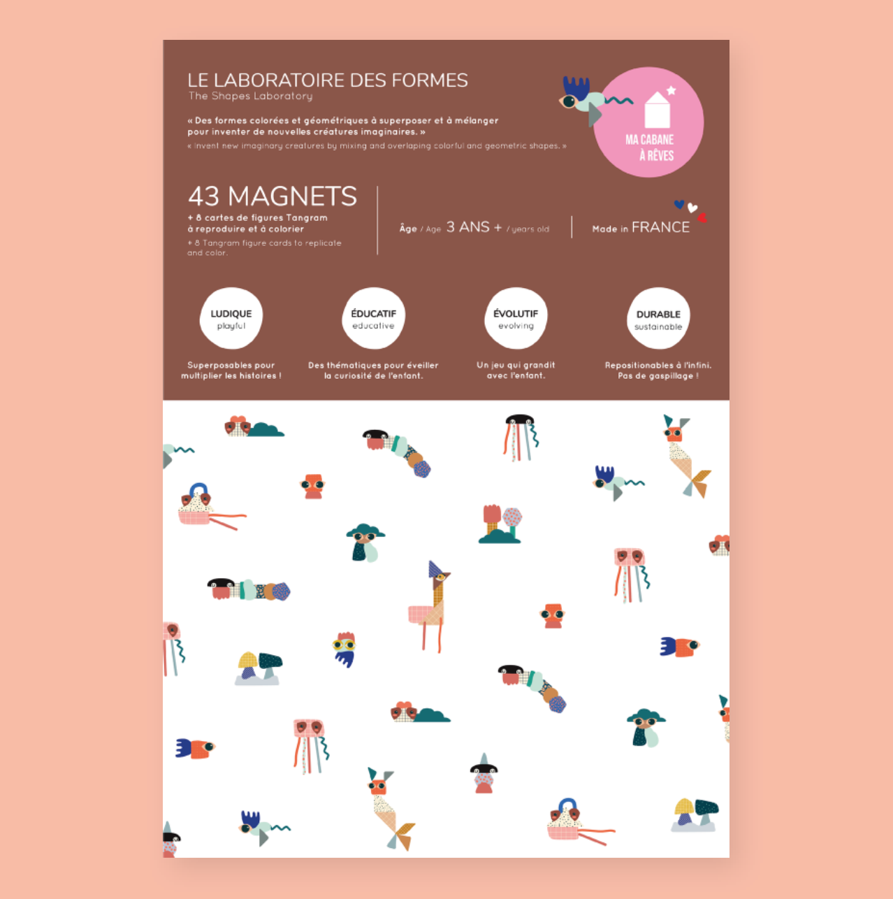 Jeu magnétique : Le laboratoire des formes - puzzle Tangram
