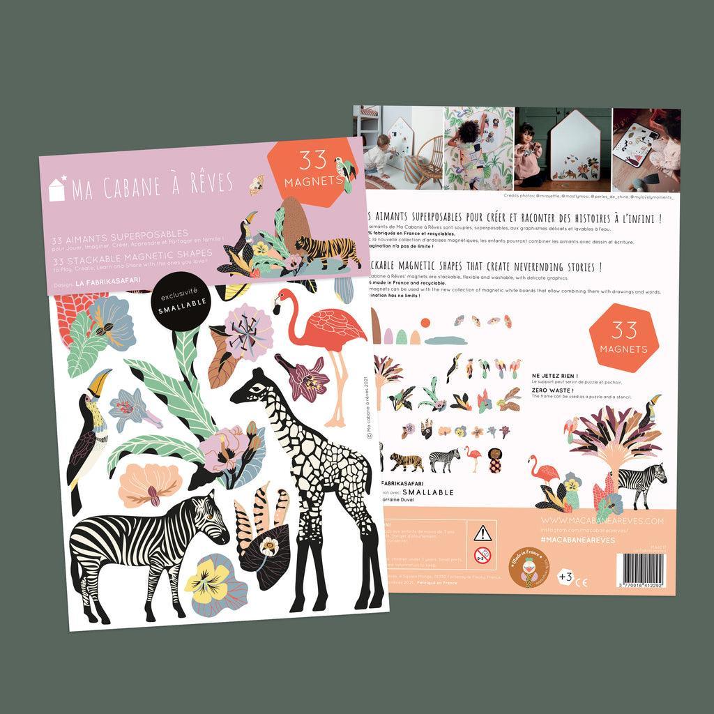 Magnet aimant jeu éducatif magnétique Fabrikasafari smallable safari afrique léopard girafe animaux packaging Ma Cabane à Rêves