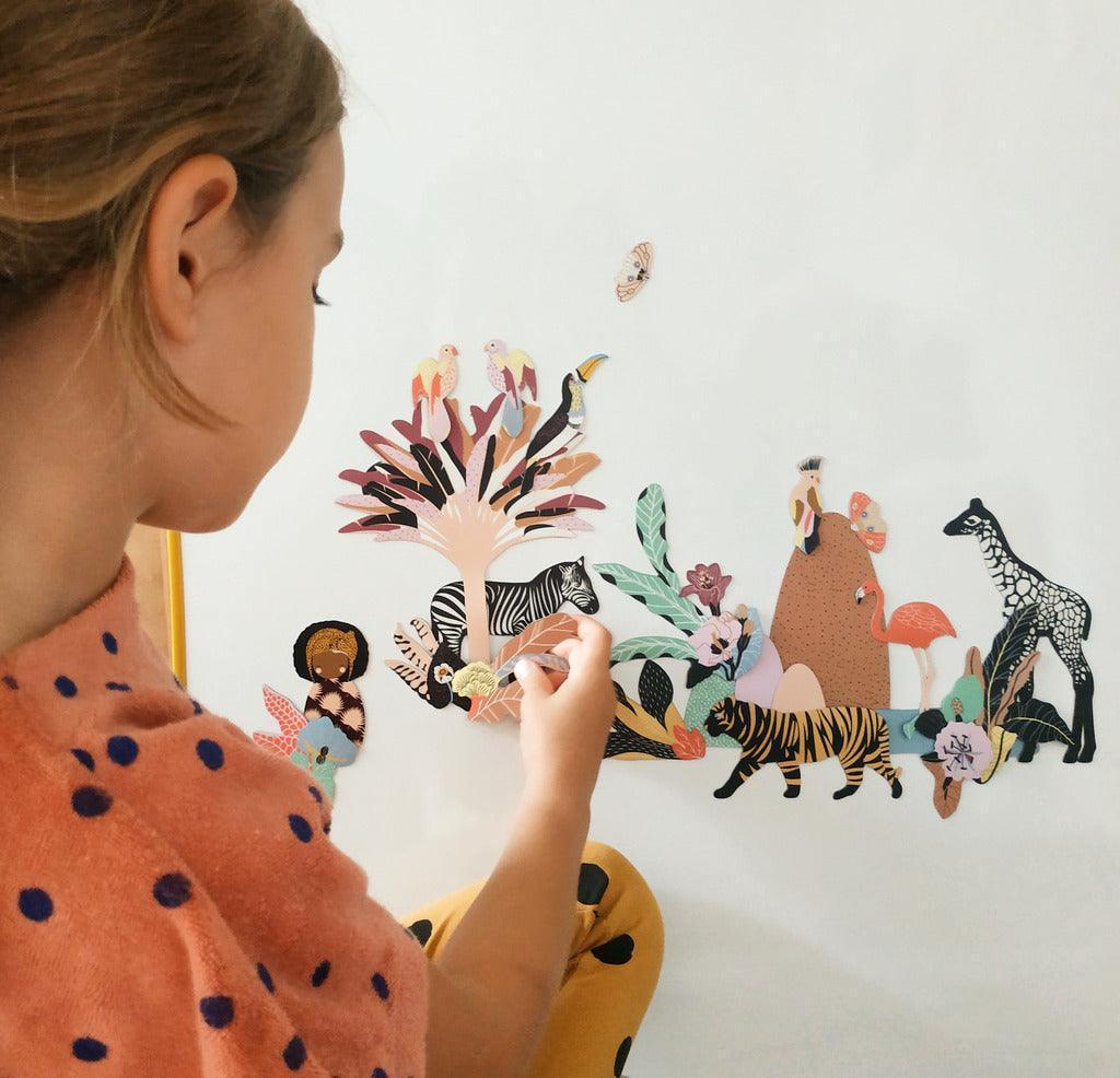 Magnet aimant jeu éducatif magnétique Fabrikasafari smallable safari afrique léopard girafe animaux histoire jungle mowgli