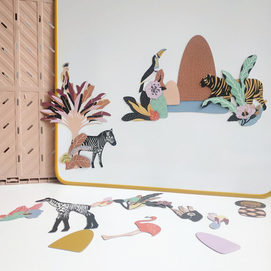 Magnet aimant jeu éducatif magnétique Fabrikasafari smallable safari afrique léopard zèbre ardoise superposable