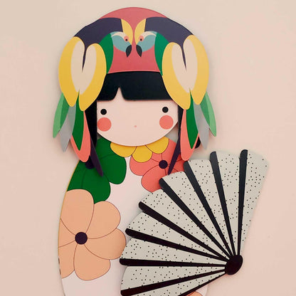 Magnet aimant jeu éducatif magnétique Fabrikapoupées motif bébé kokeshi japon asiatique oriental poupée superposition coiffure geisha