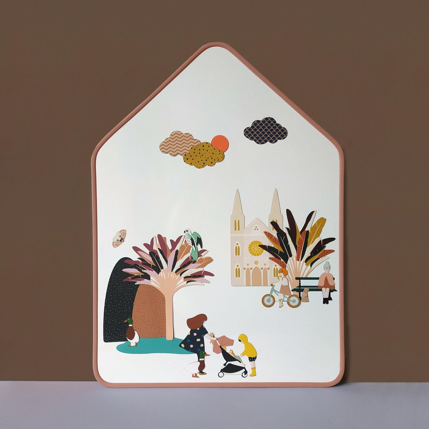 Tableau Ardoise Magnétique Little Cabane - col. Nude - Ma Cabane à Rêves