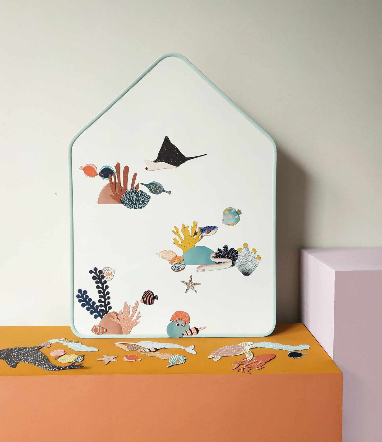 Tableau Ardoise Magnétique Little Cabane - col. Opaline - Ma Cabane à Rêves