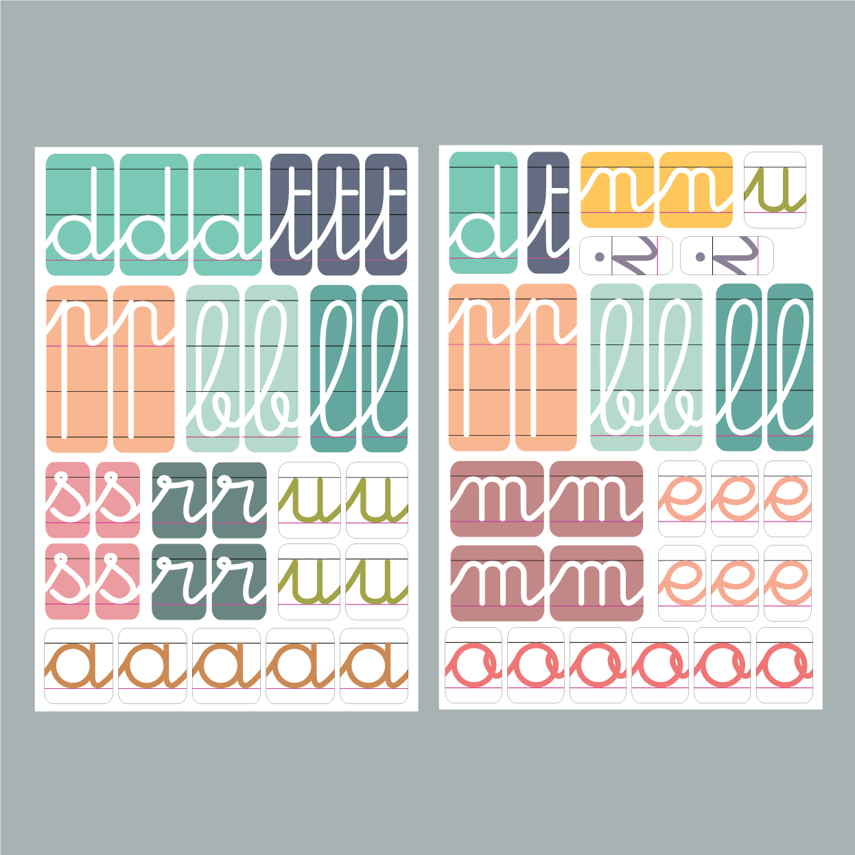 Alphabet magnétique - 102 Lettres Cursives - Ma Cabane à Rêves