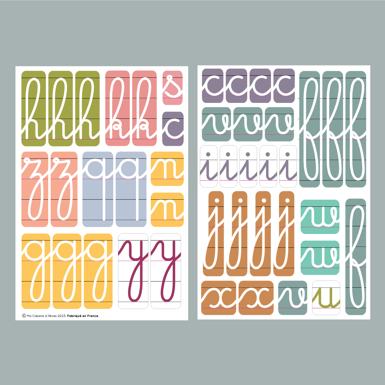 Lettres magnétiques couleurs pastel tous supports aimantés