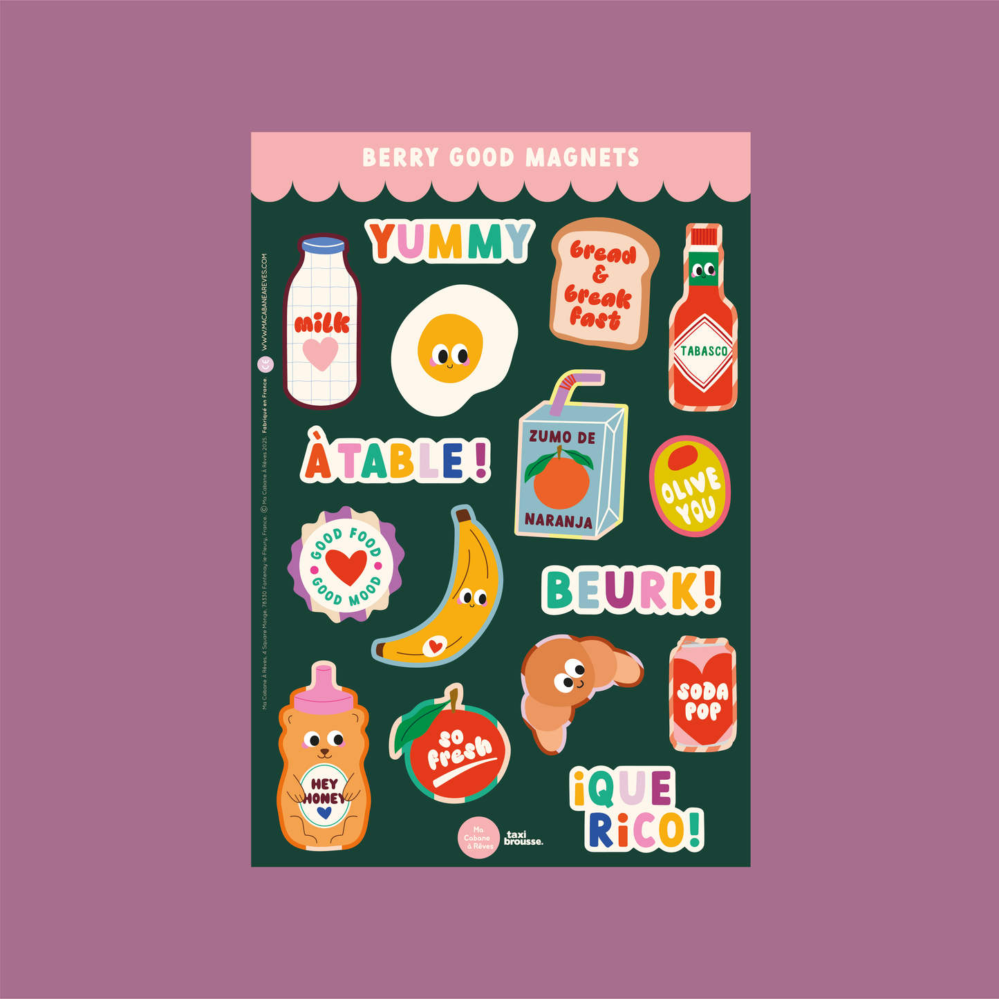 Magnetic Stickers - Berry Good Magnets by Taxi Brousse