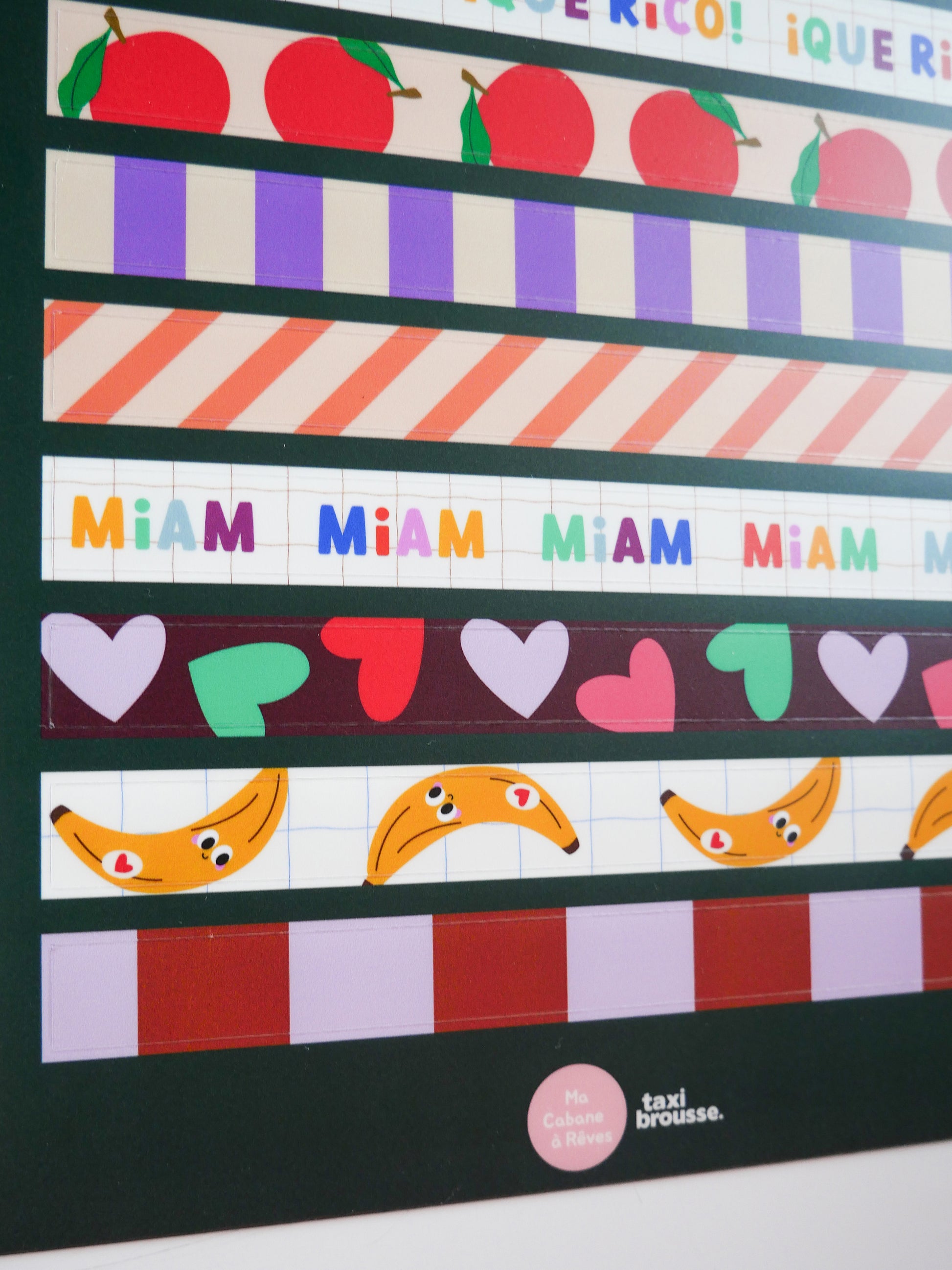 Decorative magnetic masking tape for fridge, colorful magnetic strips