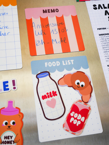 Magnetic Memo Notes - The Little Food Lists by Taxi Brousse