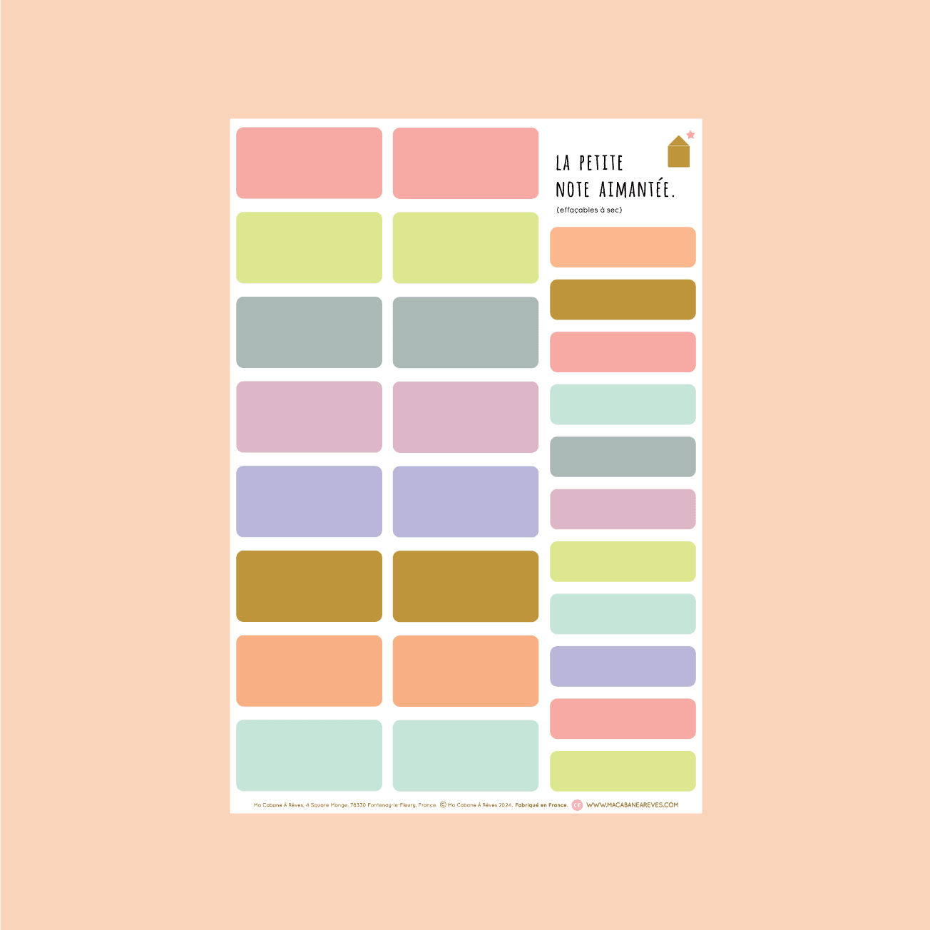 Notes mémo magnétiques RAINBOW