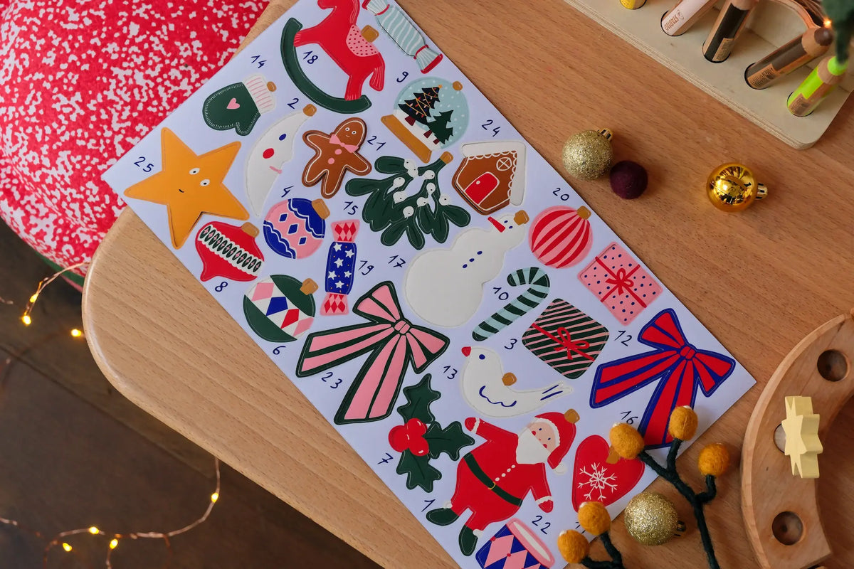 Calendrier de l’Avent magnétique — sapin mural sans colle & 25 magnets