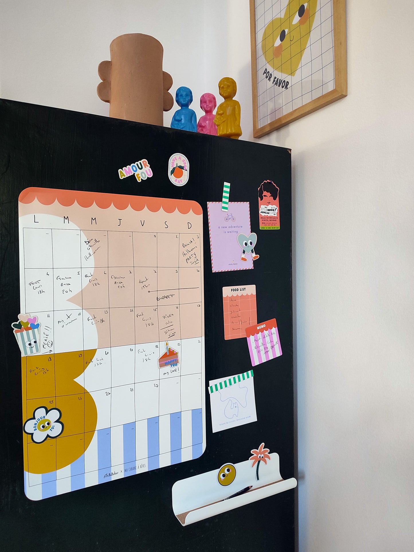 Calendrier mensuel magnétique Taxi Brousse Casual