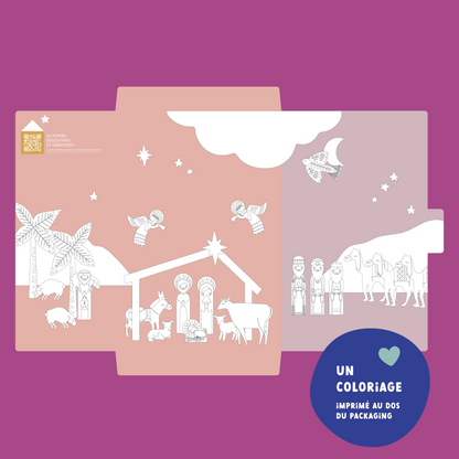 coloriage crèche de noel