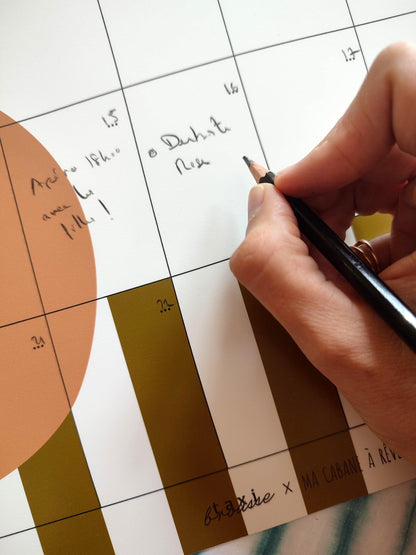 Crayon STABILO All noir utilisé sur calendrier magnétique Ma Cabane à Rêves
