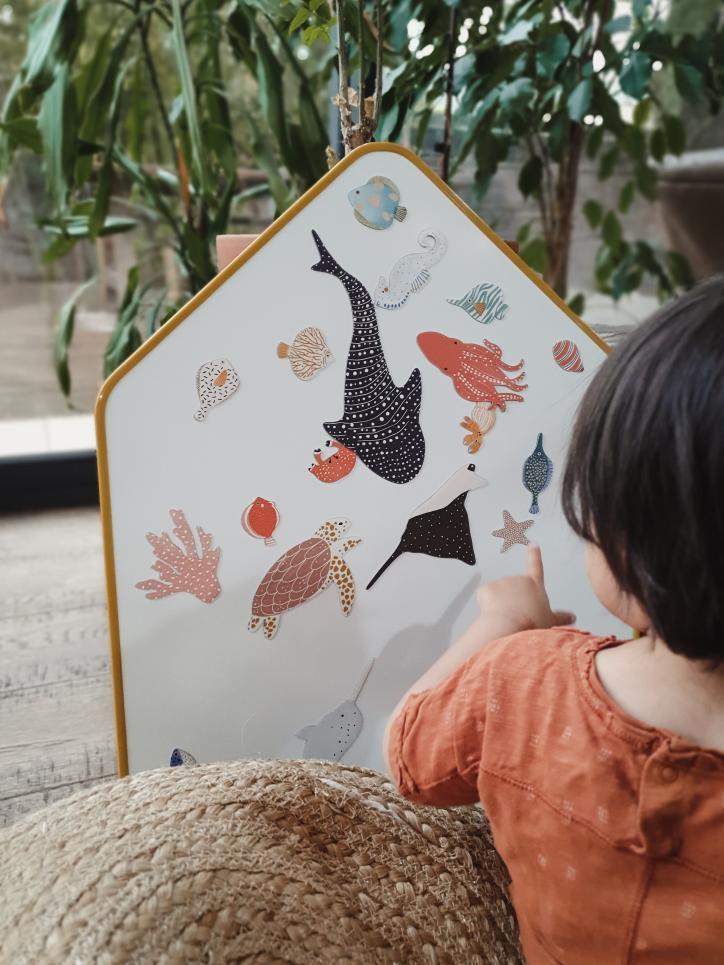 magnets et tableau magnétique - thème océan