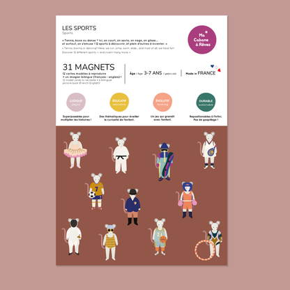 Jeu magnétique Les Sports Ma Cabane à Rêves — 31 magnets, ludique et éducatif, fabriqué en France