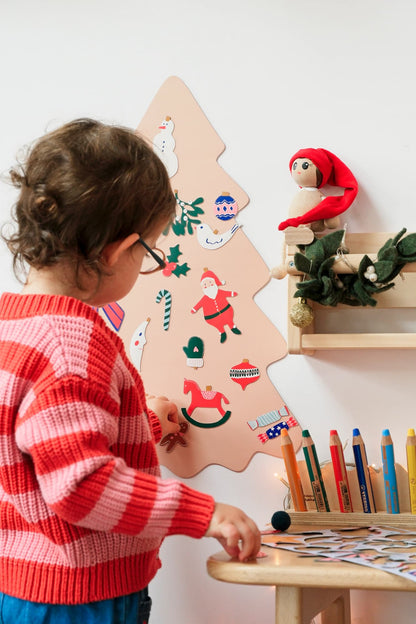Calendrier de l’Avent magnétique — sapin mural sans colle & 25 magnets