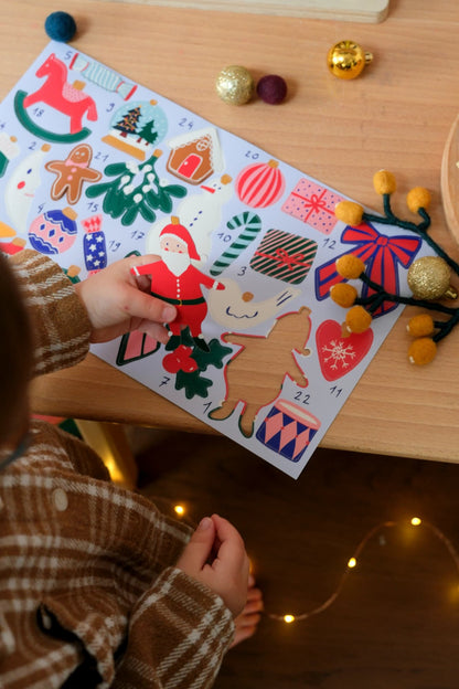 Calendrier de l’Avent magnétique — sapin mural sans colle & 25 magnets