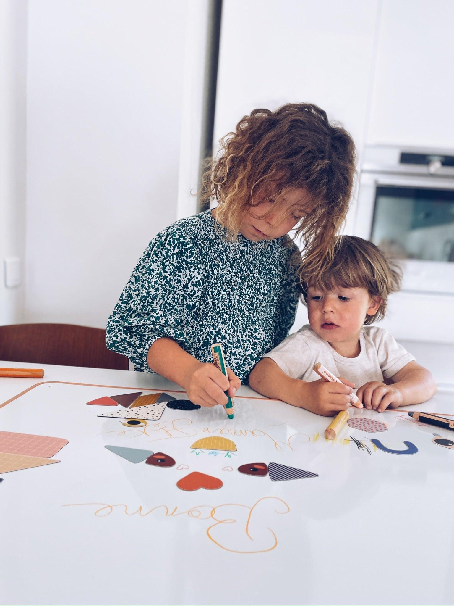 tableau blanc magnetique - format XXL FAMILLE - dessin crayons woody 3in1 Stabilo