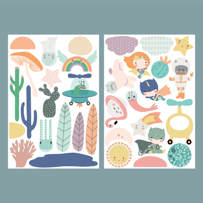 magnets super héros et princesse