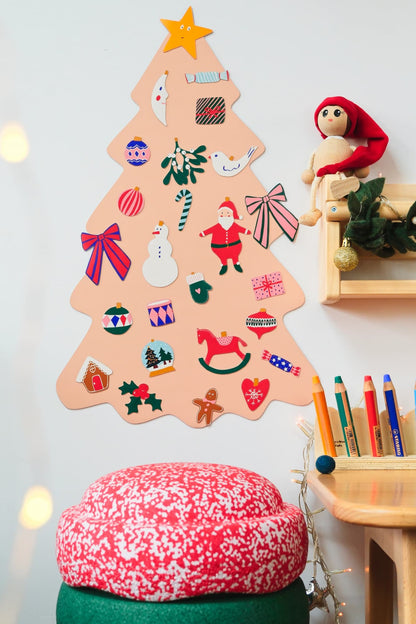 Calendrier de l’Avent magnétique — sapin mural sans colle & 25 magnets