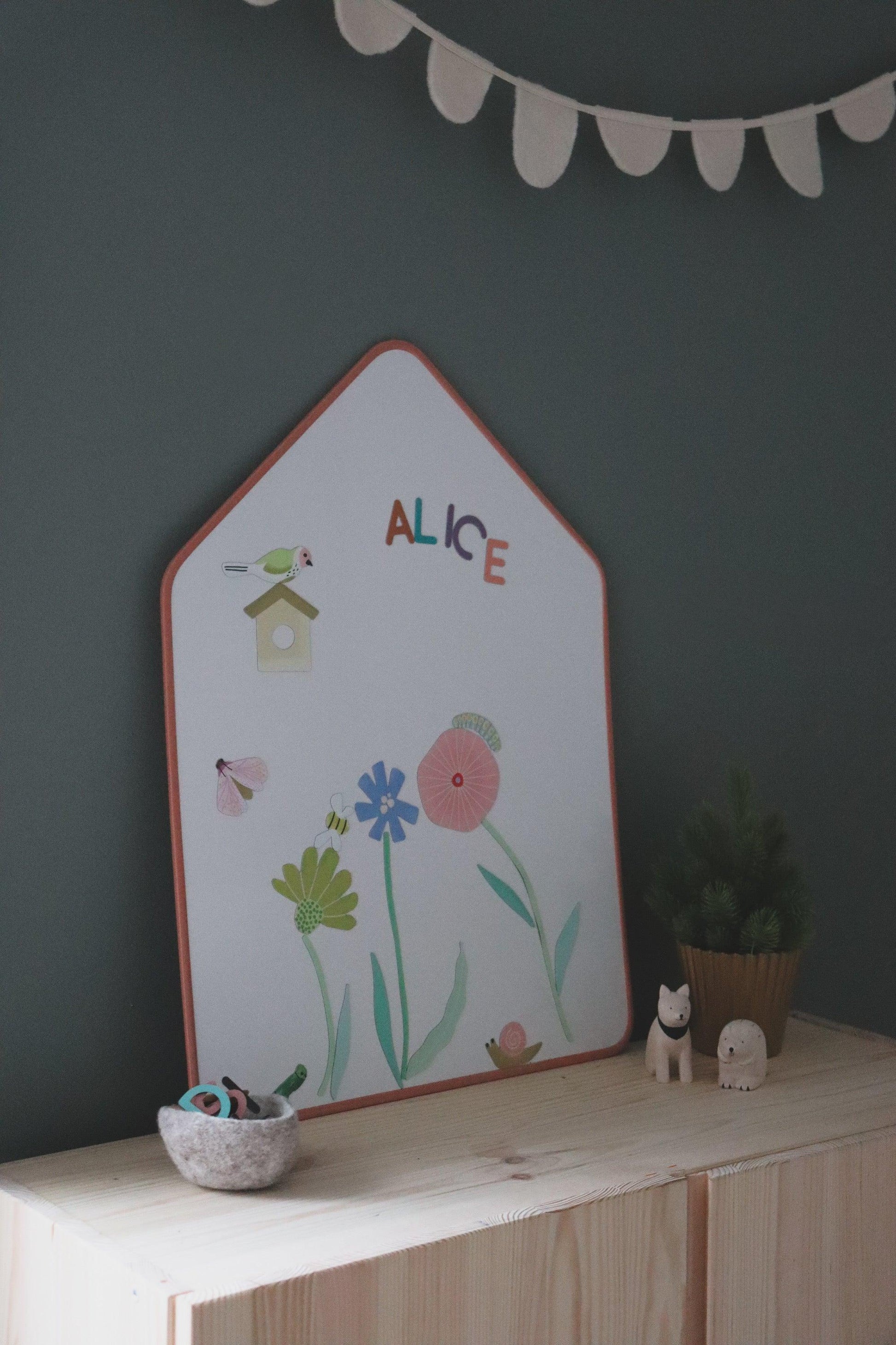 tableau mural avec magnets floral