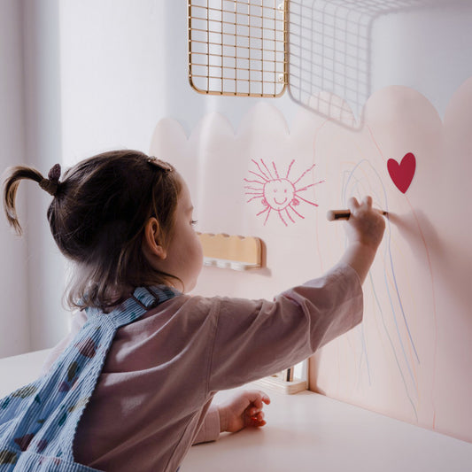 Tableau magnétique mural adhésif festonné —  LIGHT PINK