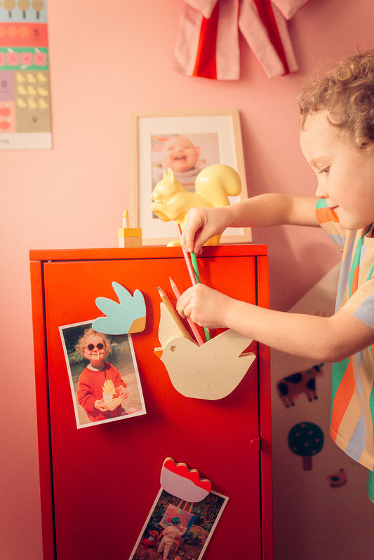 PIOU — Pot à crayons magnétique bois