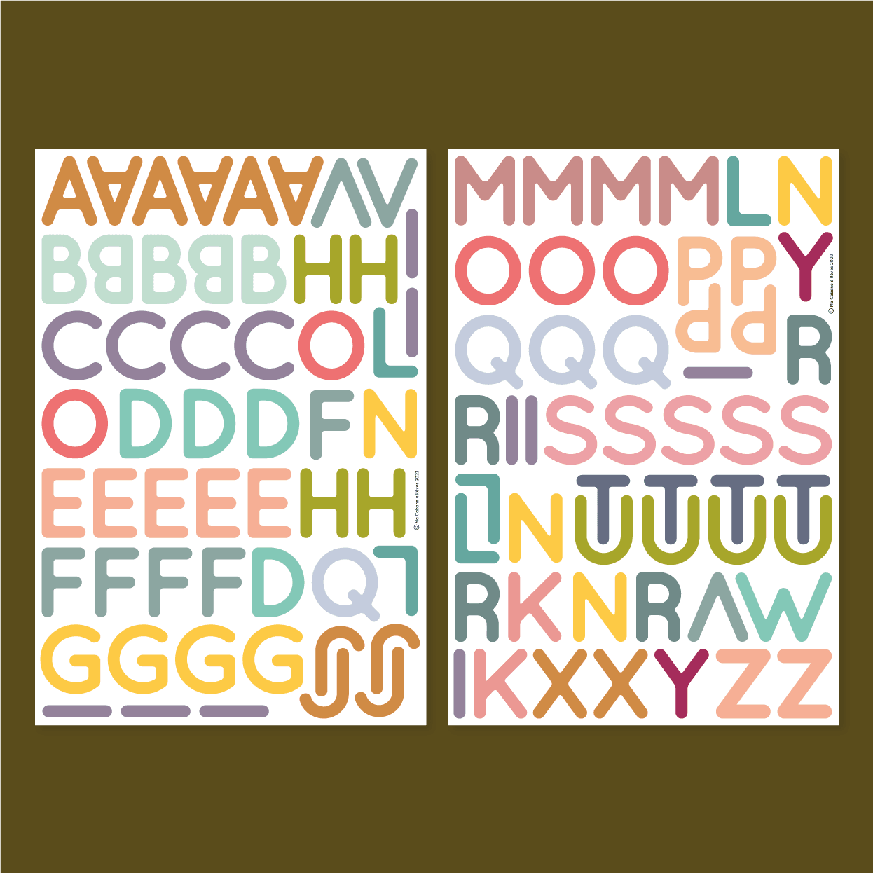 Alphabet magnétique - 105 Lettres Capitales - Ma Cabane à Rêves