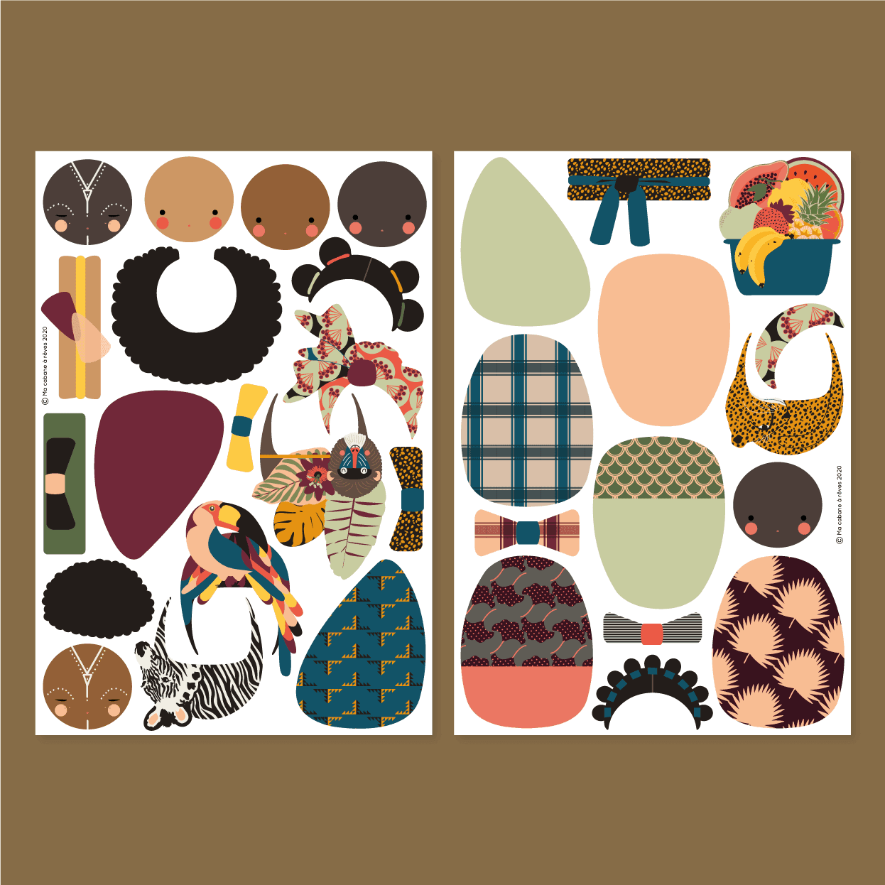 Magnet aimant jeu éducatif magnétique Fabrikapoupée_Frika poupées afrique sénégal wax bijou forme superposable