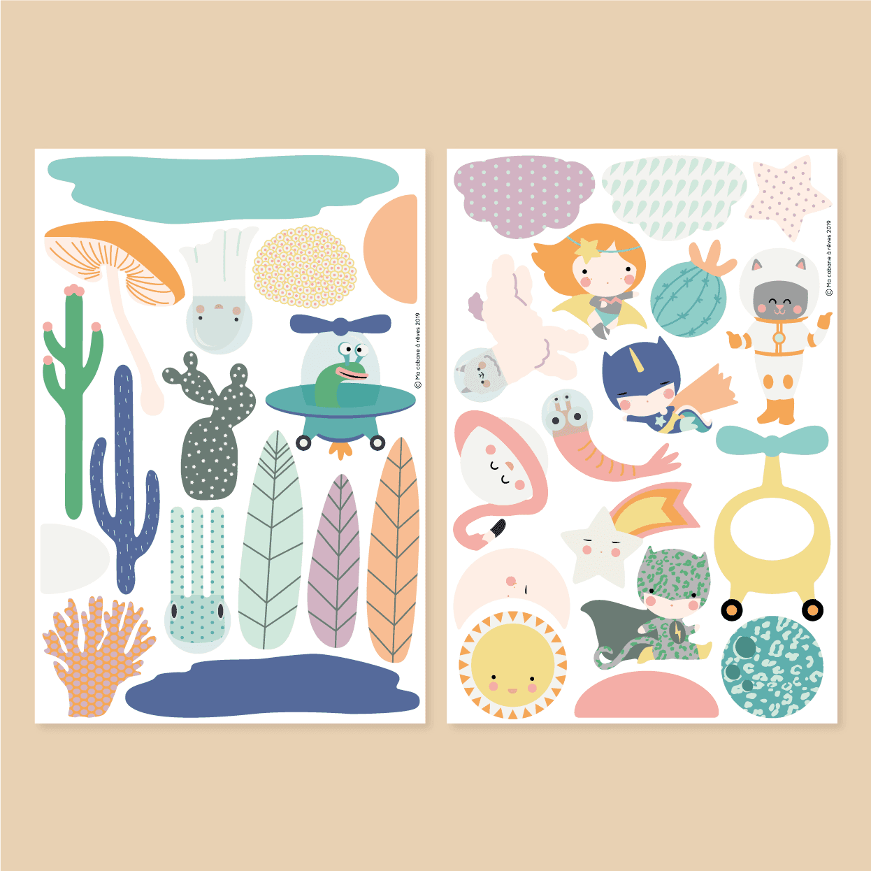 Magnet aimant jeu éducatif magnétique Fabrikarêves imaginaire pastel rêve onirique enfant ovni martien super héros