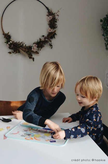 Magnet aimant jeu éducatif magnétique Fabrikarêves imaginaire pastel rêve onirique enfant frères jouer