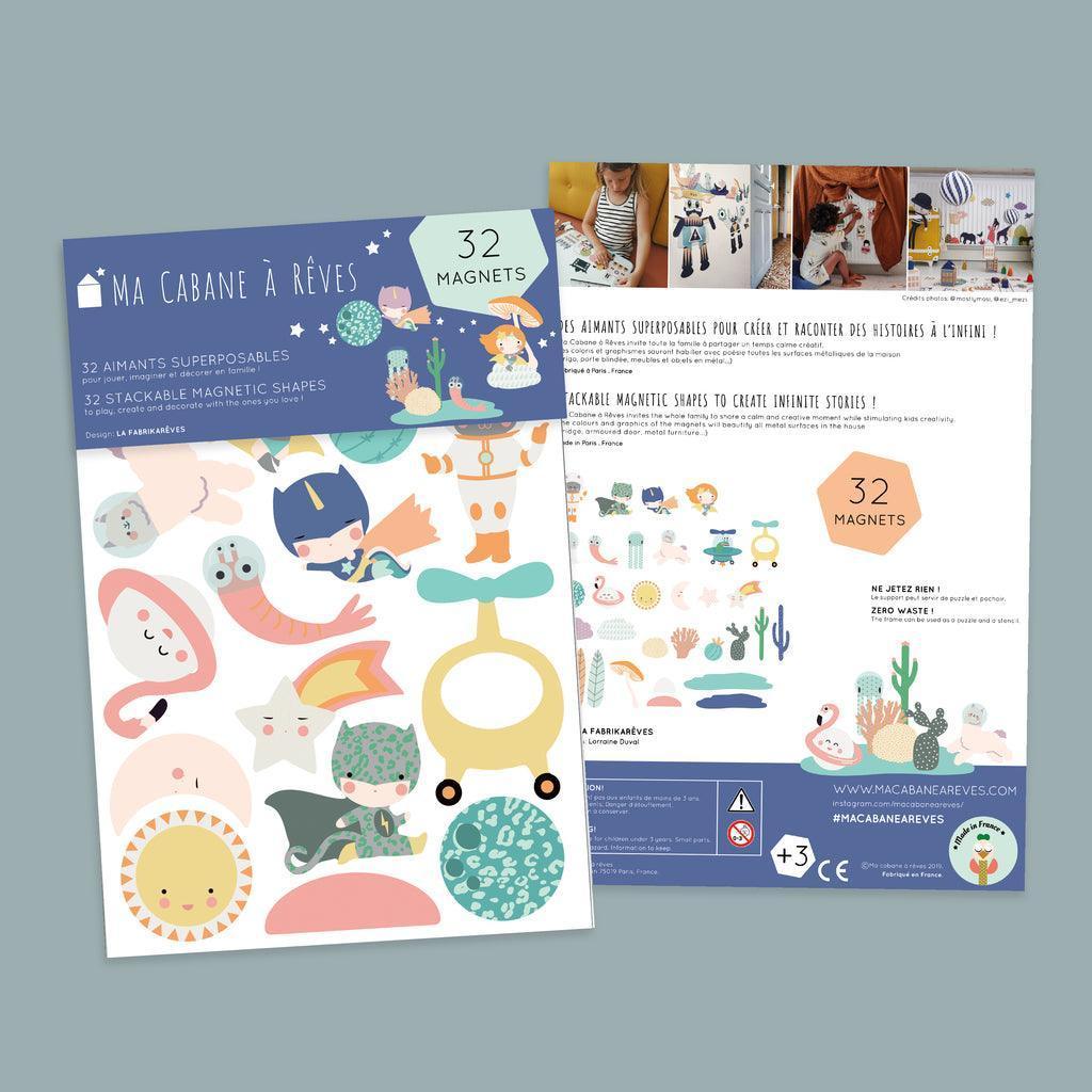 Magnet aimant jeu éducatif magnétique Fabrikarêves imaginaire pastel rêve onirique enfant packaging Ma Cabane à Rêves