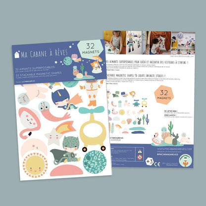 Magnet aimant jeu éducatif magnétique Fabrikarêves imaginaire pastel rêve onirique enfant packaging Ma Cabane à Rêves