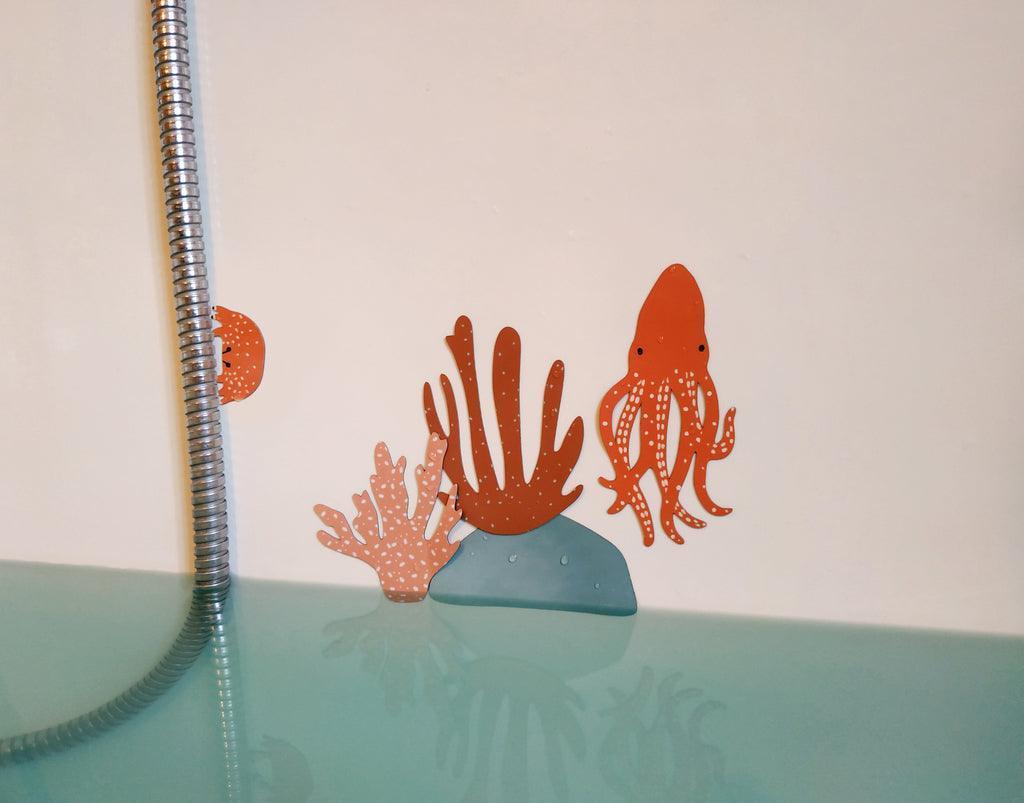Magnet aimant jeu éducatif magnétique Fabrikaocéan océean mer poisson requin baleine tortue coraux bain baignoire résistants à l'eau poulpe pieuvre anémone