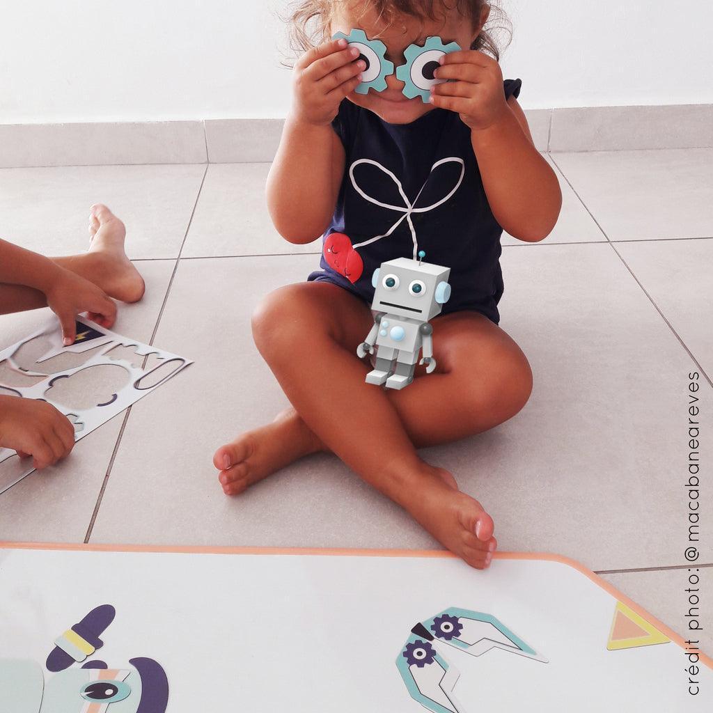 Magnet aimant jeu éducatif magnétique Fabrikarobots imaginaire goldorack astroboy wall  forbidden planet robots roues ami