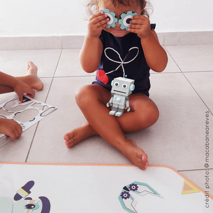 Magnet aimant jeu éducatif magnétique Fabrikarobots imaginaire goldorack astroboy wall  forbidden planet robots roues ami