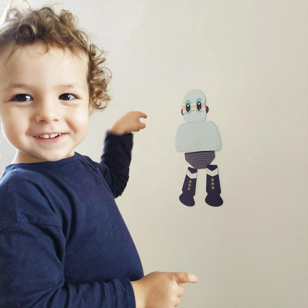 Magnet aimant jeu éducatif magnétique Fabrikarobots imaginaire goldorack astroboy wall  forbidden planet robots construction