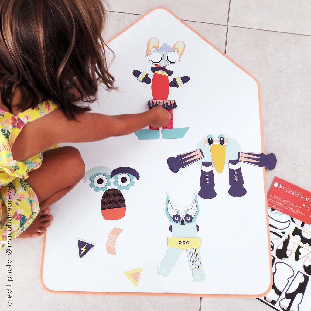 Magnet aimant jeu éducatif magnétique Fabrikarobots imaginaire goldorack astroboy wall  forbidden planet robots androides